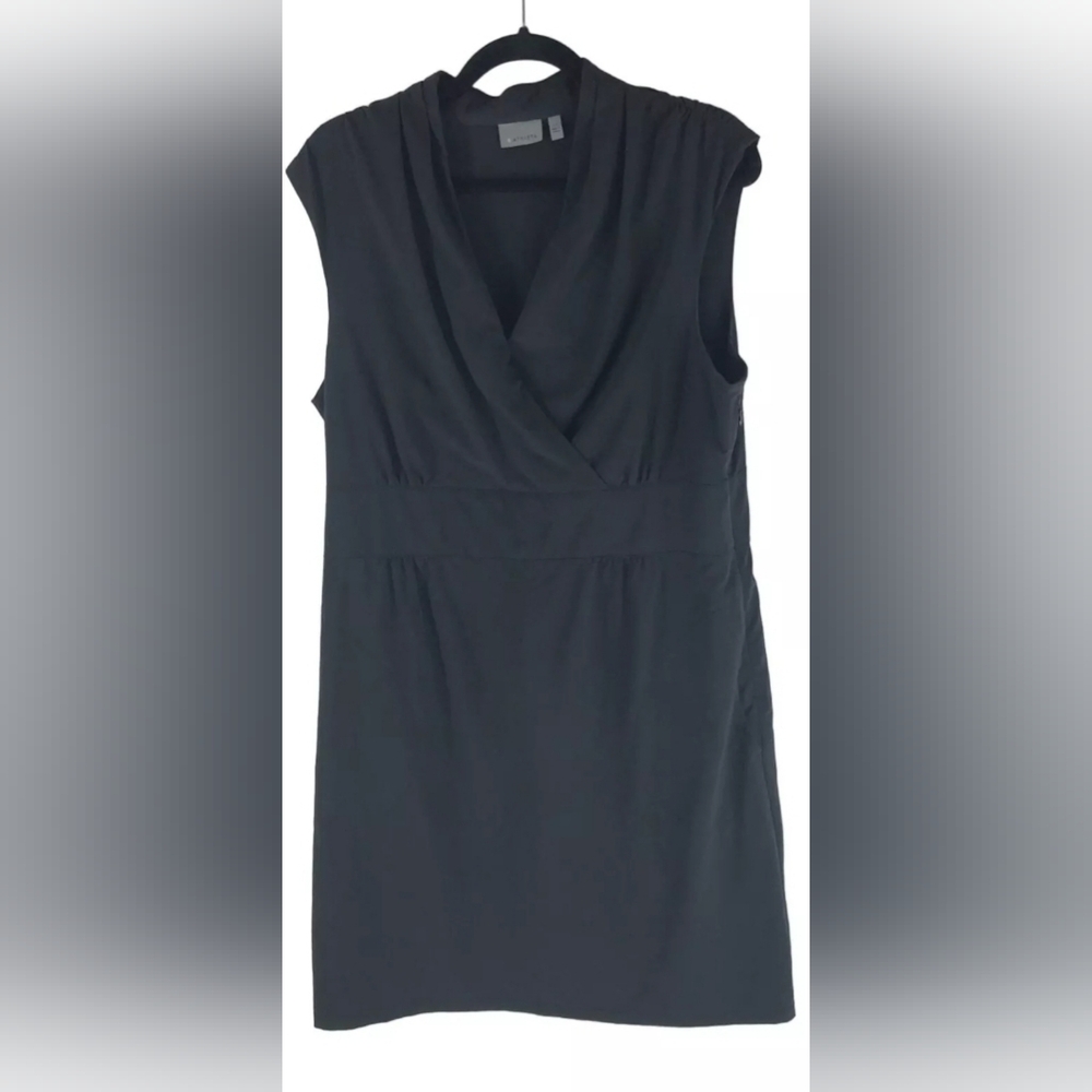 Athleta Womens Dahlia Paisley Dress V-Neck Stretch Sleeveless Size 16 & 14